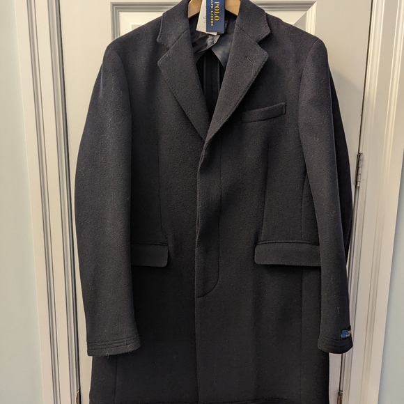 Polo Ralph Lauren Navy Wool Overcoat - Picture 1 of 6